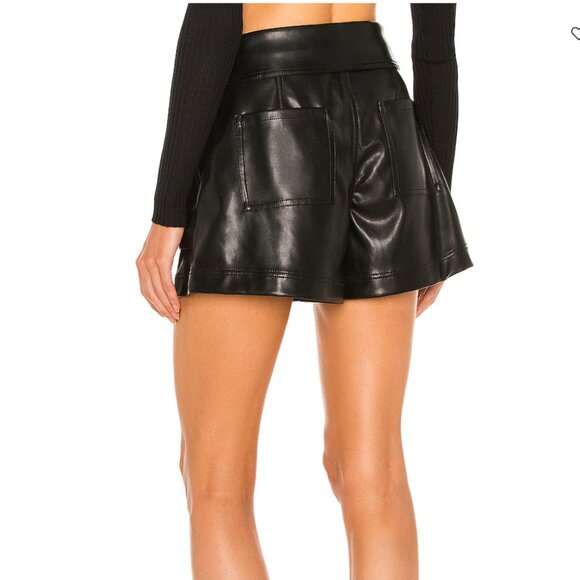 JONATHAN SIMKHAI Vegan Leather Shorts Size 8 - Picture 2 of 3